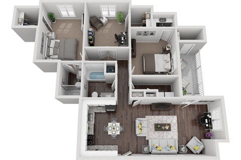 2 bedroom 2 Bath Oceanic renovated floor plan at The Reserve at Mayfaire, Wilmington NC